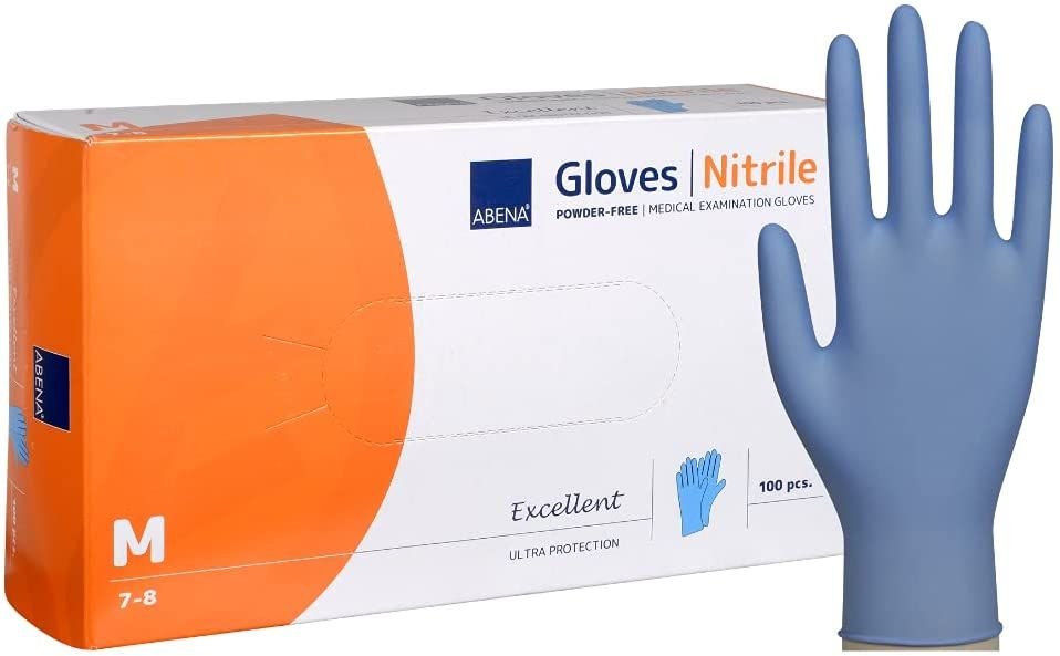 Vienkartinės medicininės nitrilinės pirštinės Abena Excellent 100 vnt. 4,9g.