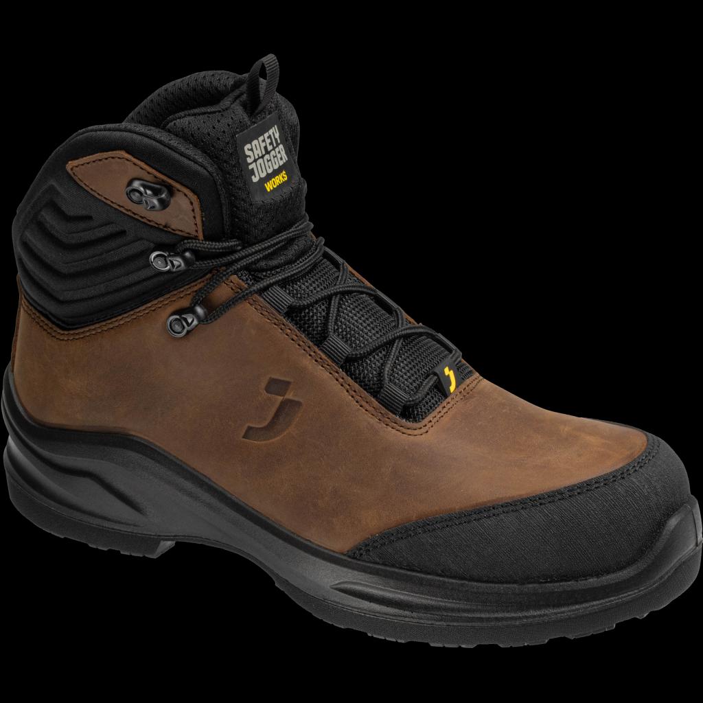 Ypatingai patogūs ir kokybiški odiniai darbo batai MODULO MID LEATHER S3S SR HI CI SC ESD FO, rudos spalvos