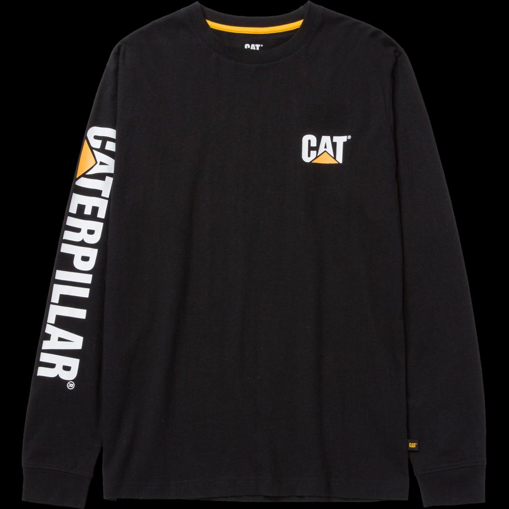 Vyriški marškinėliai Caterpillar,  ilgomis rankovėmis, 100% medvilnė, juodos spalvos