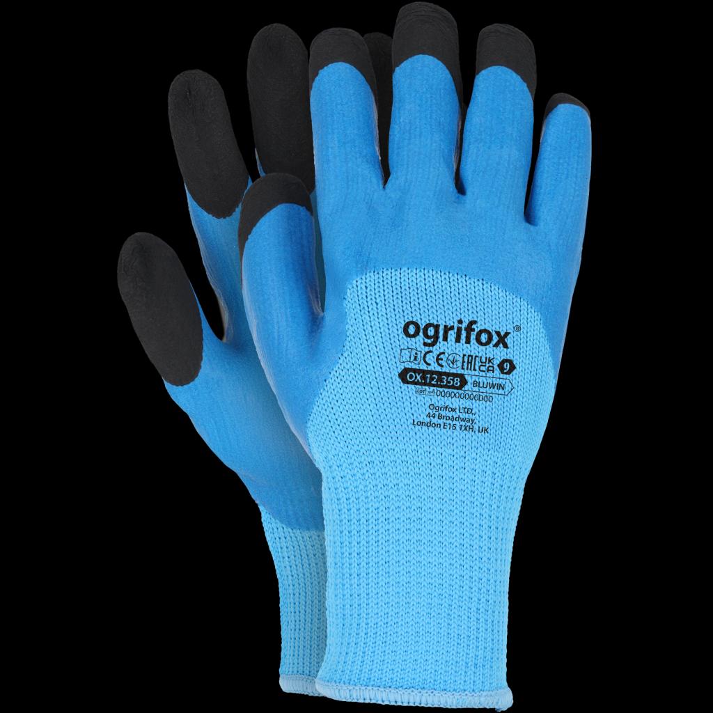 Žieminės darbo pirštinės BLUWIN aplietos lateksu