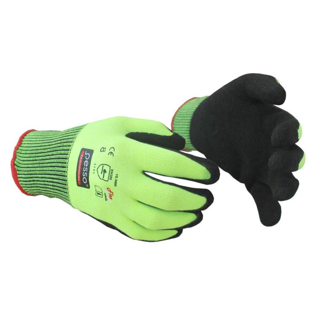 Darbo pirštinės Pesso NBR, aplietos nitrilu