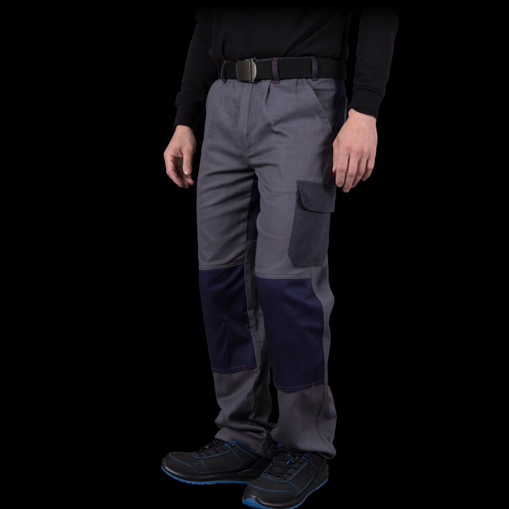 Medvilninės elastingos darbo kelnės BOMER, nevaržo judesių, su elastingos medžiagos intarpais