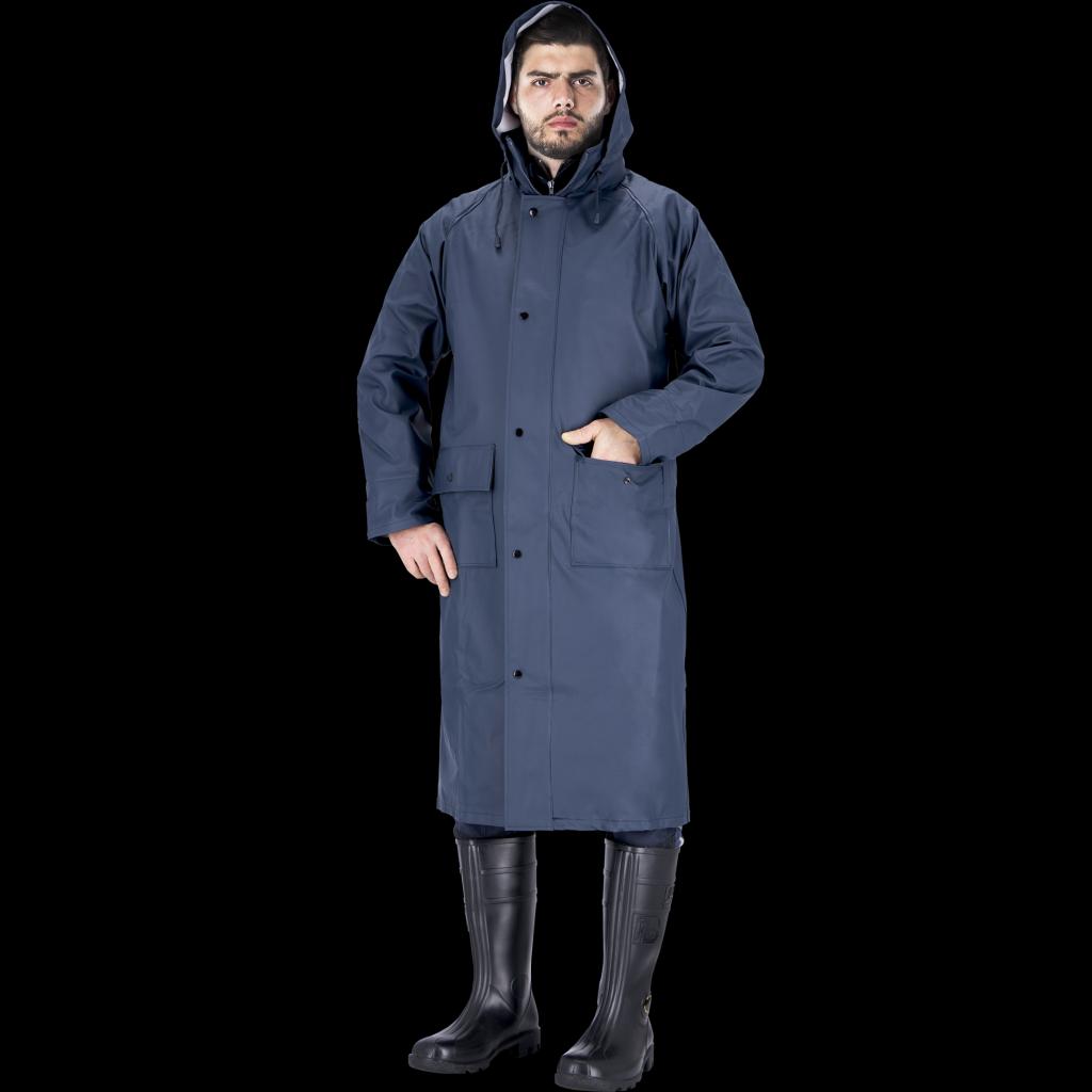 Aukštos kokybės lietpaltis PU/PVC NAVY