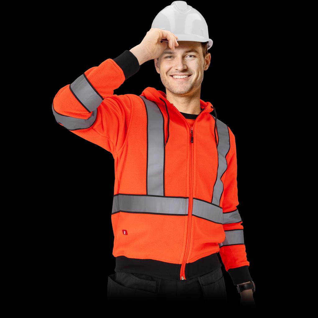 Signalinis džemperis LUMINO su kapišonu, oranžinis