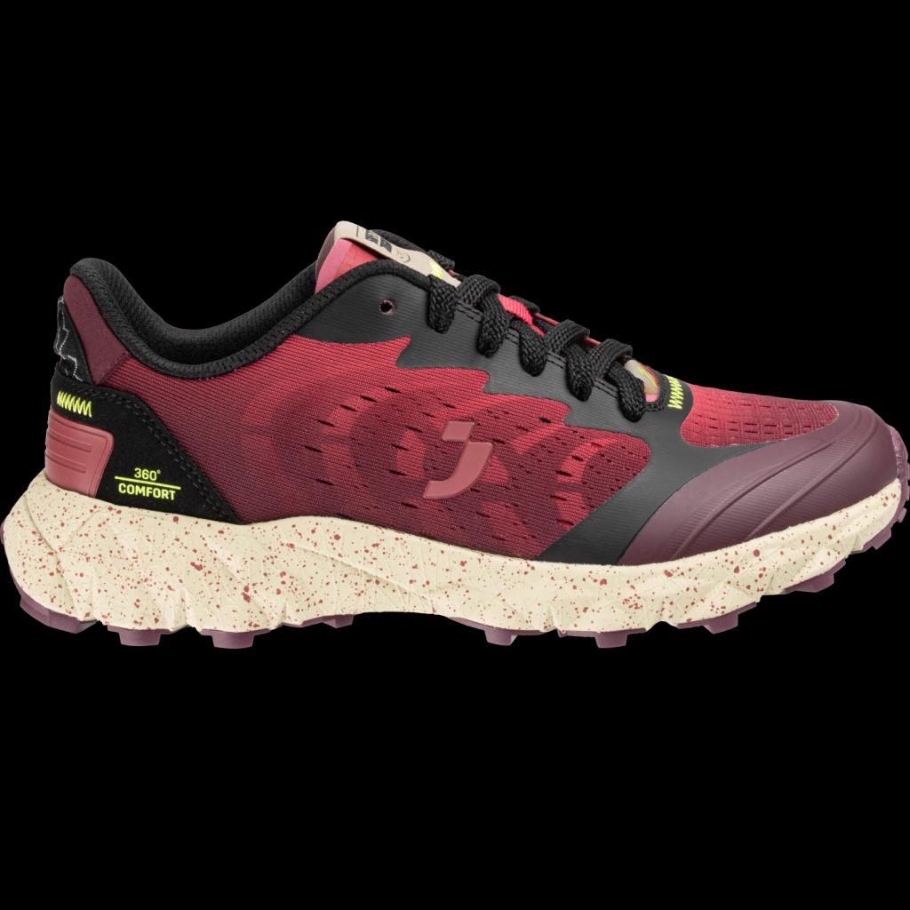 Lengvi ir kvėpuojantys moteriški žygio batai SANTIAGO, burgundi spalvos