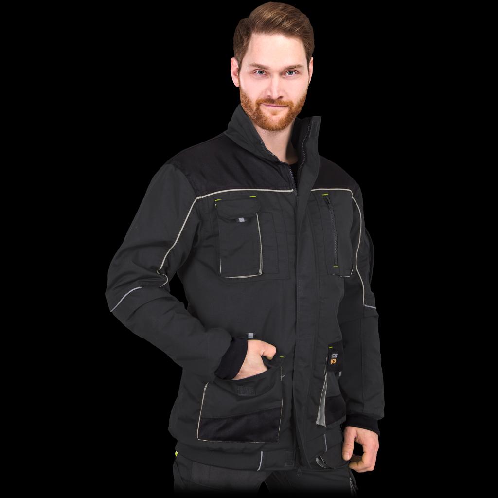 Pašiltinta darbo striukė FORECO BLACK-GREY