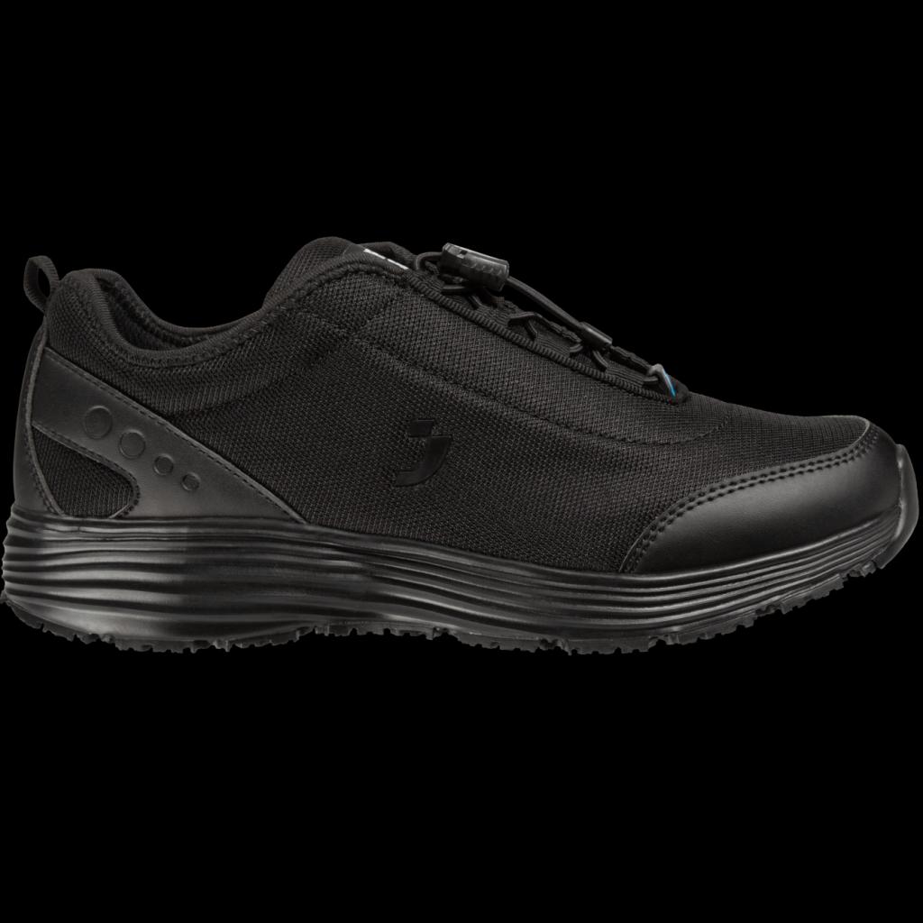 Ypatingai lengvi ir neslidūs sportinio stiliaus moteriški darbo batai MAUD SRA E, juodos spalvos