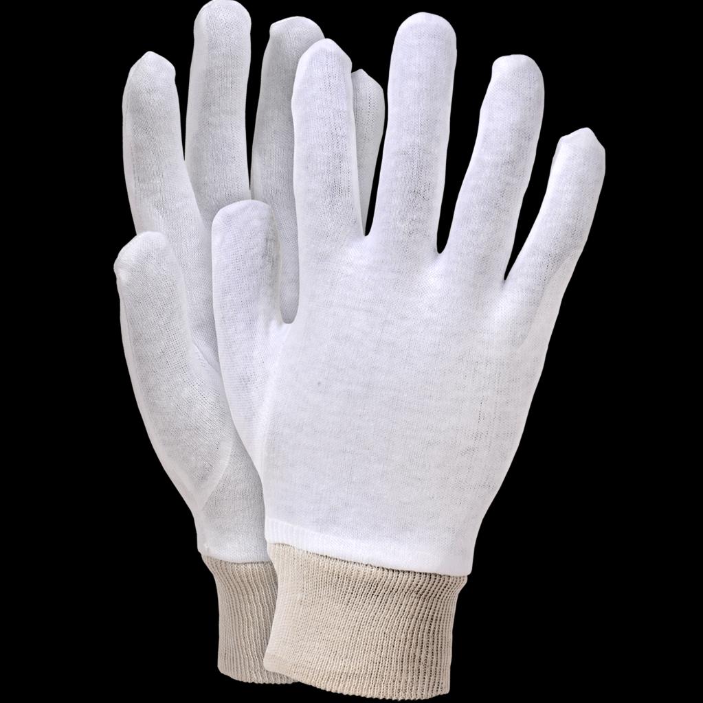 Medvilninės pirštinės RW-KSB, baltos spalvos (12 porų pak.)