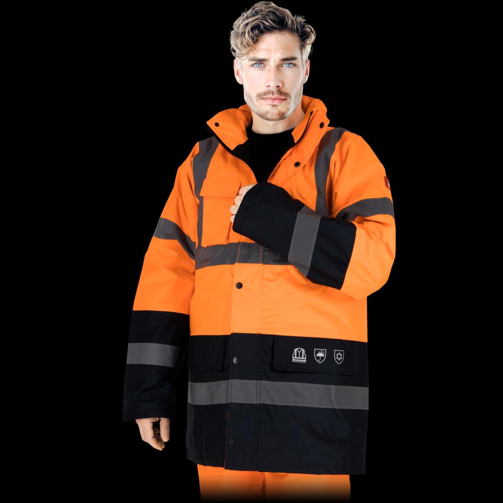 Neperšlampanti tvirto audinio pašiltinta striukė BLUEORANGE, su atšvaitais