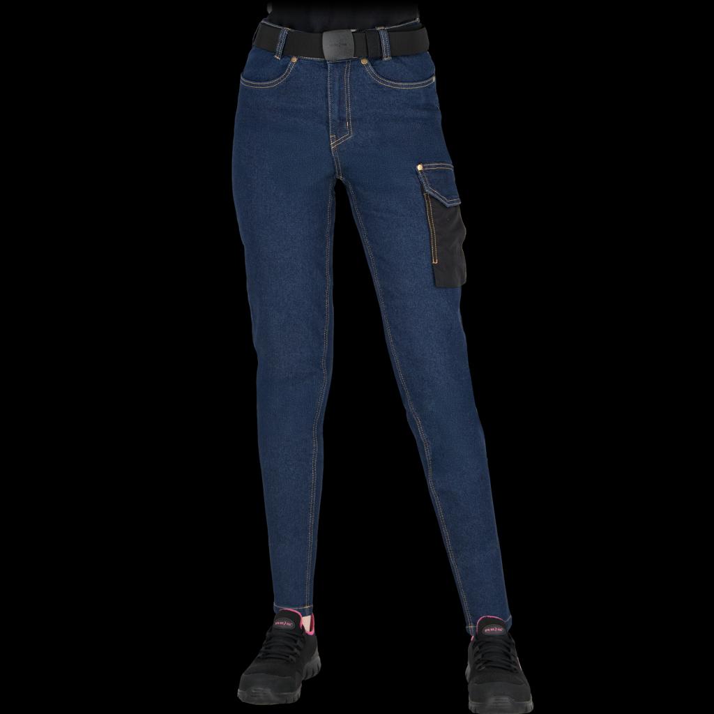 Elastingos moteriškos darbinės džinsinės kelnės JEANS SLIM 727