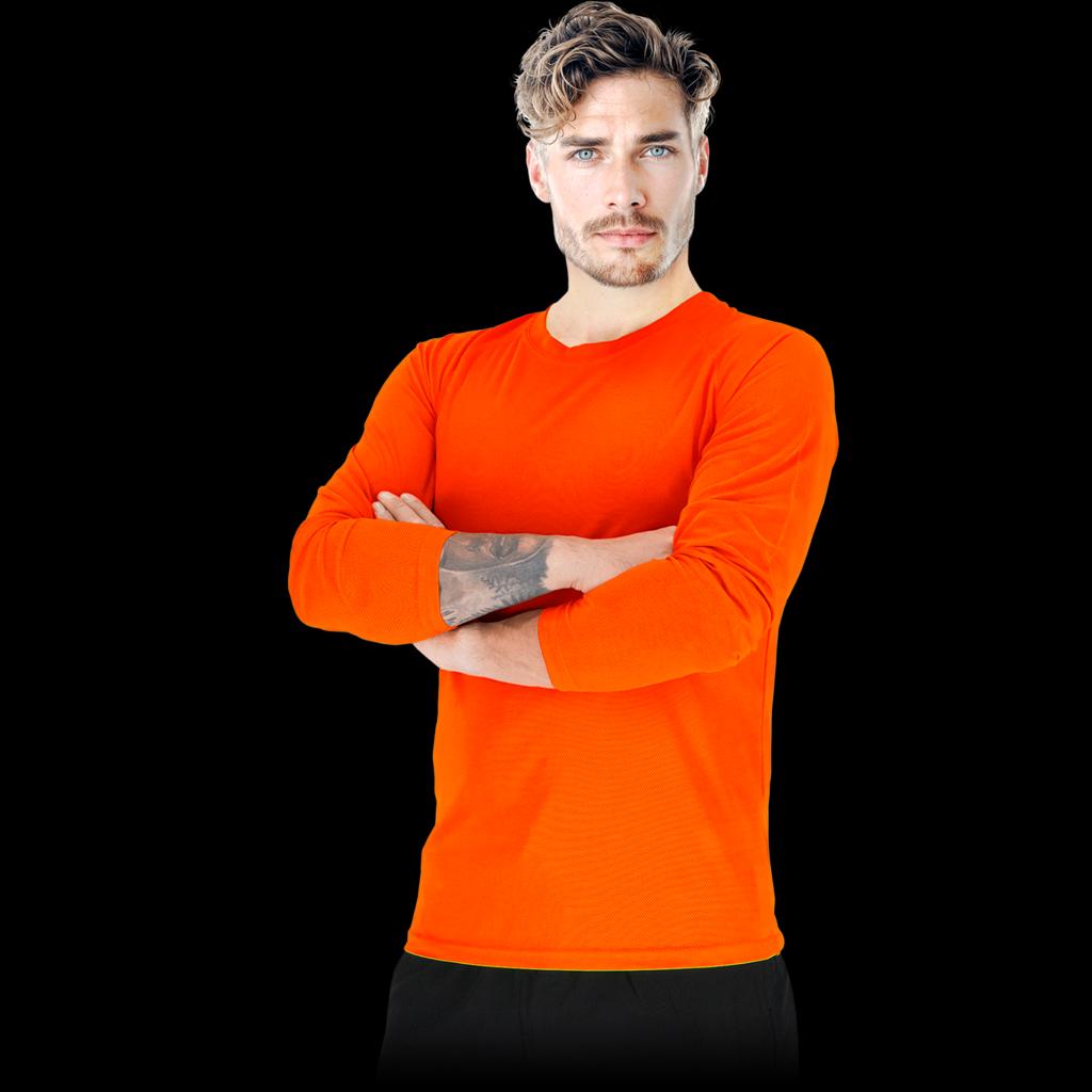 Vyriški marškinėliai PORTO ilgomis rankovėmis, oranžiniai