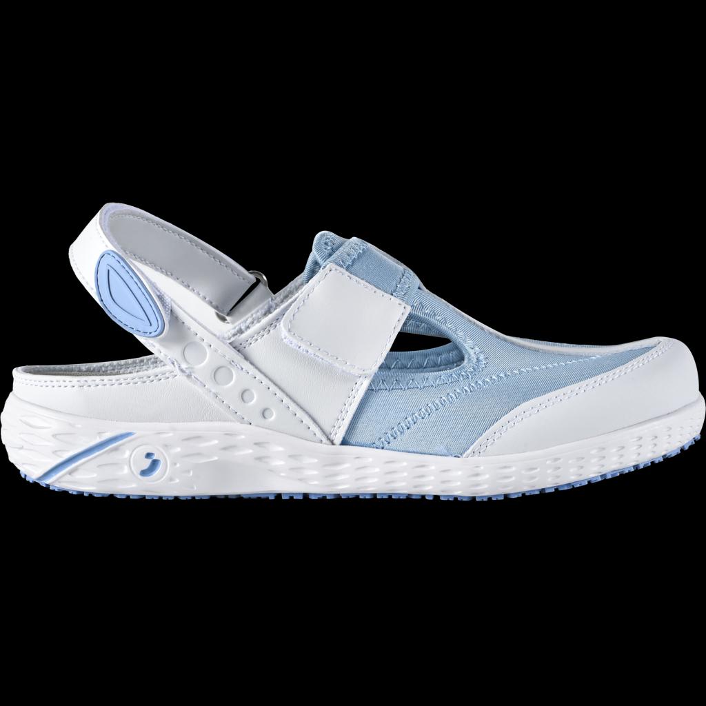 Itin patogios moteriškos darbinės klumpės ALIZA OB ESD A SRC E, baltos su mėlyna spalva