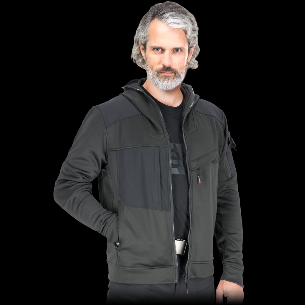 Patogus ir šiltas modernaus dizaino džemperis STUNT, su gobtuvu