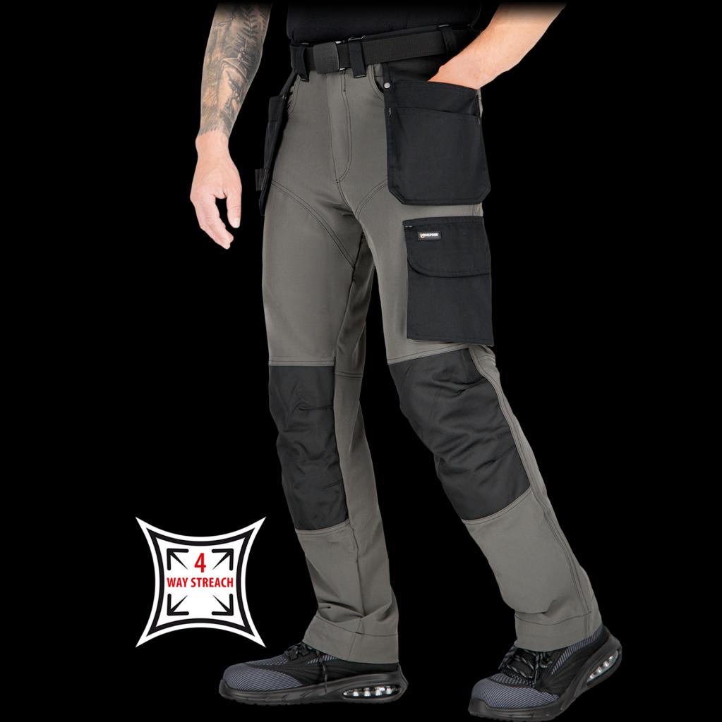 Itin elastingos darbo kelnės VERDON, su kabančiomis kišenėmis