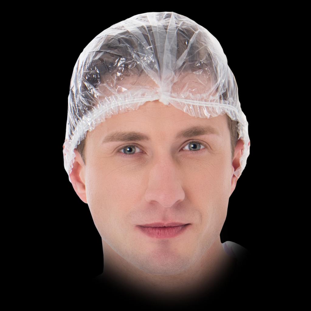 Vienkartinės kepurėlės iš polietileno (100 vnt.)