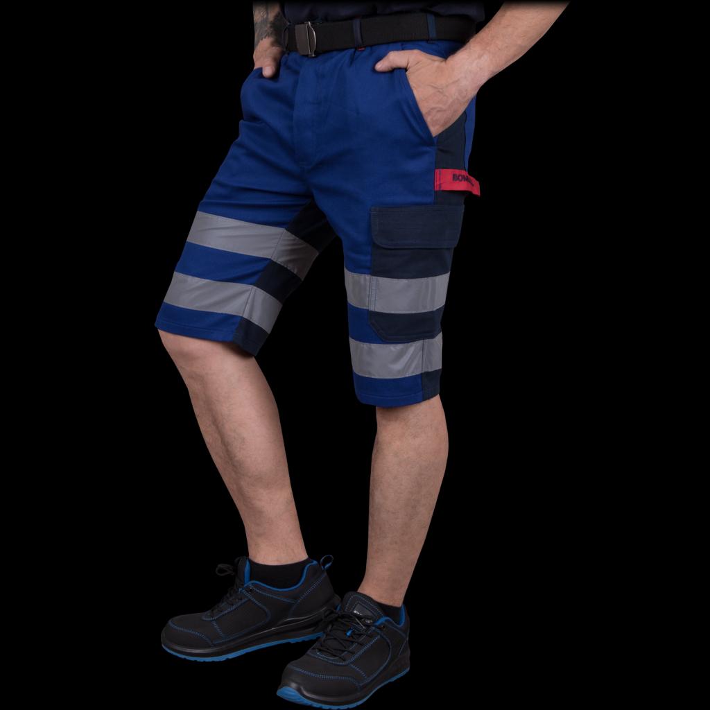 Šortai BOMUL BLUE su šviesą atspindinčiomis juostomis