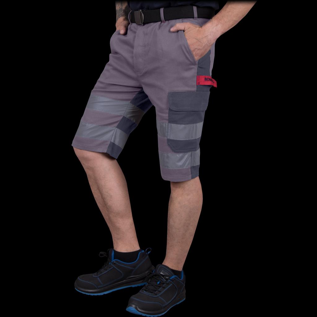 Šortai BOMUL GREY su šviesą atspindinčiomis juostomis