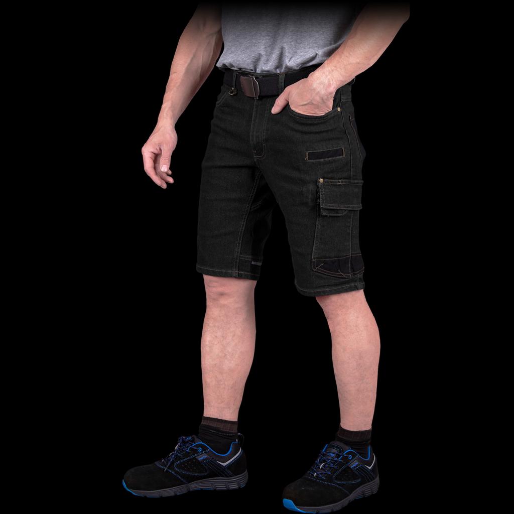 Elastingi džinsiniai darbo šortai JEAN BLACK