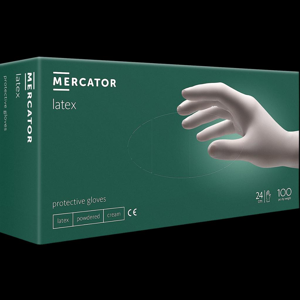 Lateksinės pirštinės MERCATOR LATEX (100 vienetų)