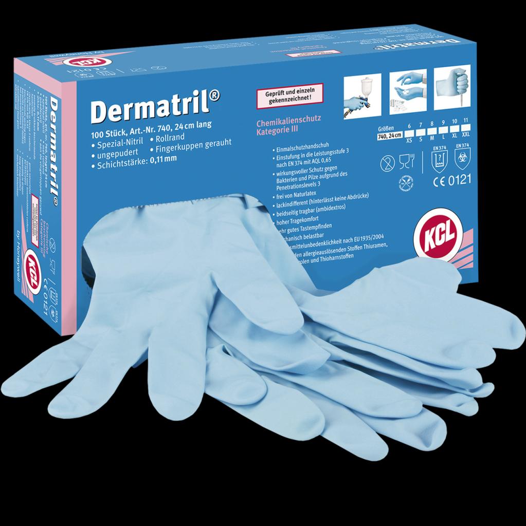 Vienkartinės nitrilinės pirštinės DERMATRIL 740 (100 vnt.)