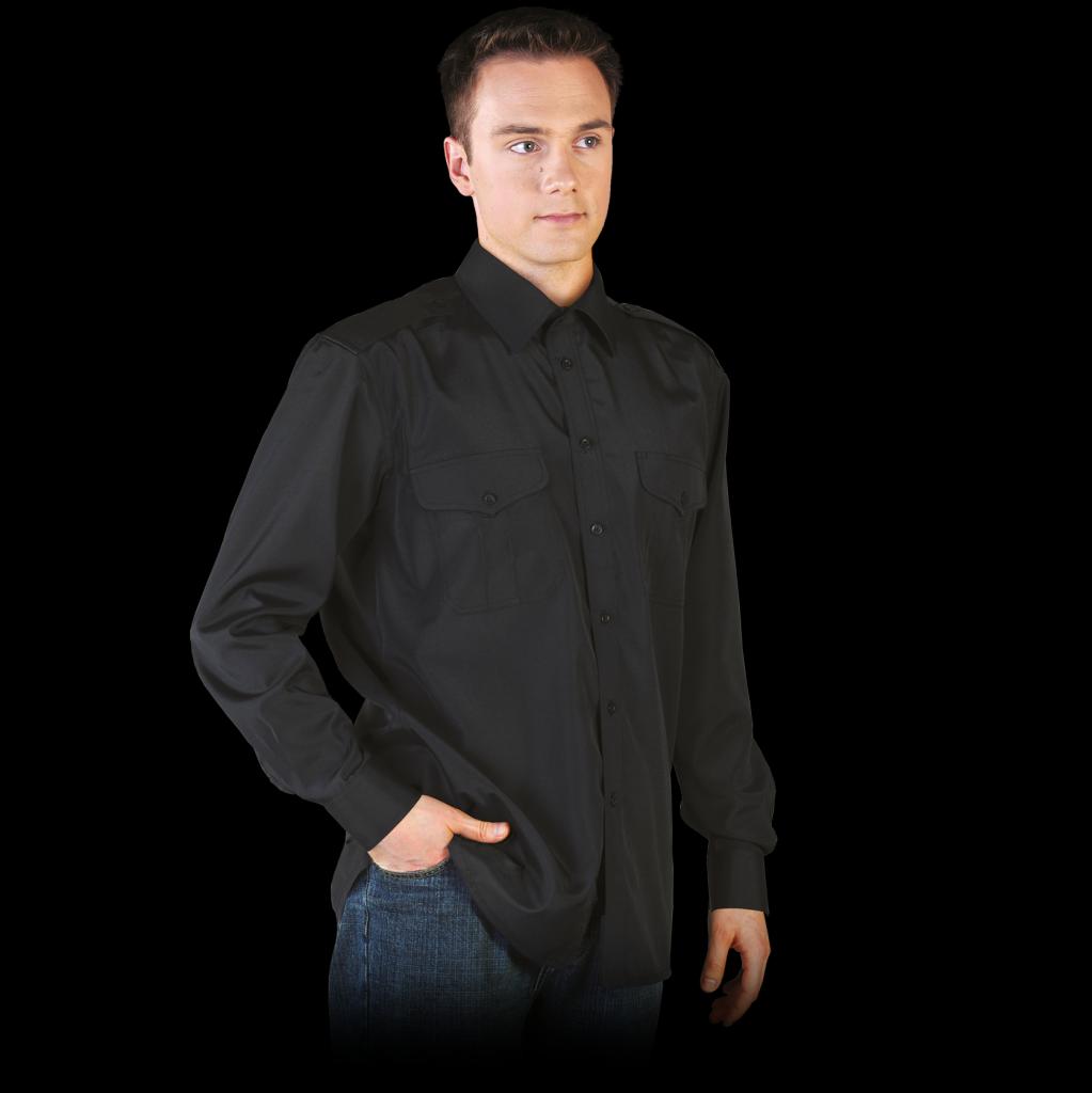 Vyriški marškiniai ilgomis rankovėmis SDR juodi