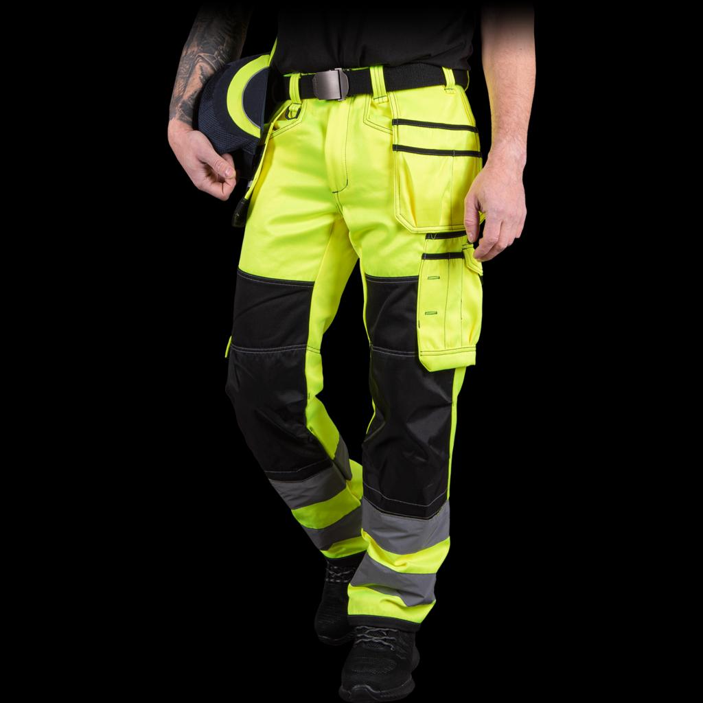 Darbo kelnės HAYTON, iš tvirto „twill“ audinio su atšvaitais (EN ISO 20471, 2 klasė)