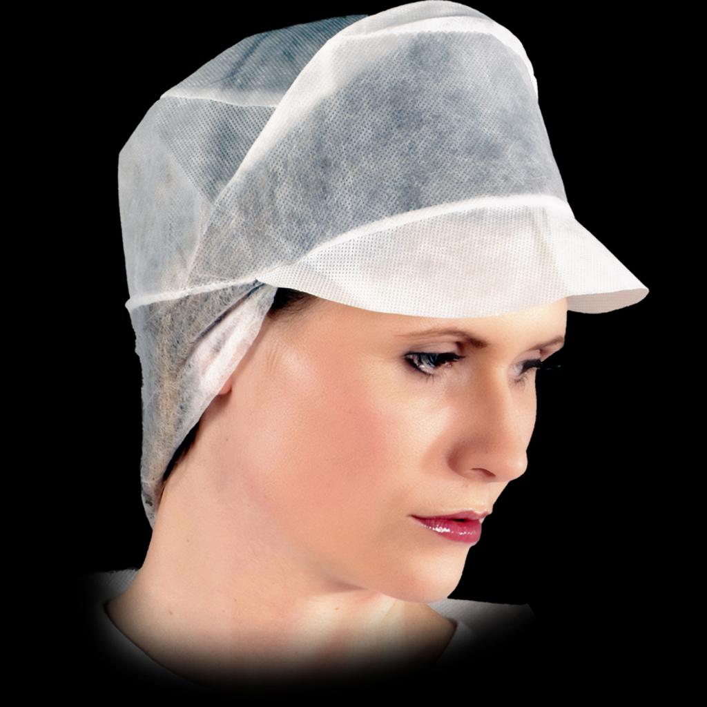 Vienkartinės kepuraitės su snapeliu CZA (100 vnt.)