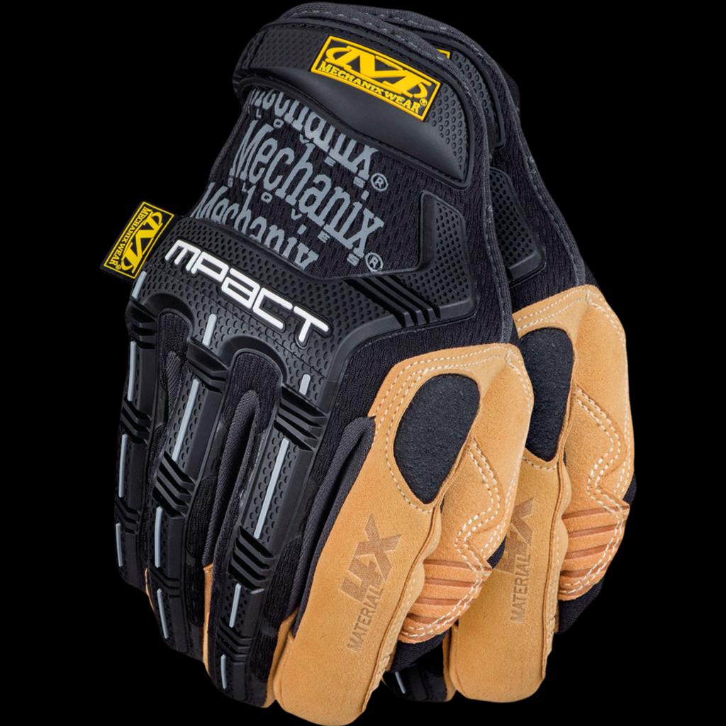 Darbo pirštinės Mechanix Wear M-Pact, juodos/rudos, su Velcro, TrekDry