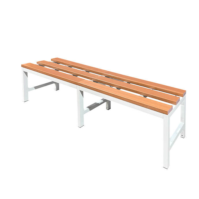 Metalinis suoliukas persirengimo kambariui su medinėmis WPC lentelėmis Rehalt Systems 150 x 36 x 43