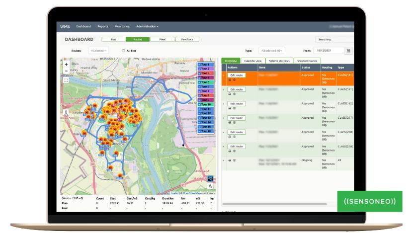 Sensoneo maršrutų planavimo sistema